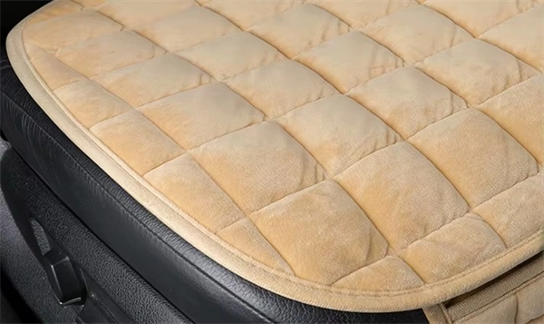 Quilted Plush Car Seat Cushion - Non-Slip Breathable Front Seat Cover Pad for Winter Warmth