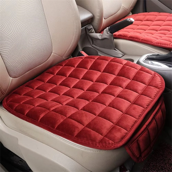 Quilted Plush Car Seat Cushion - Non-Slip Breathable Front Seat Cover Pad for Winter Warmth