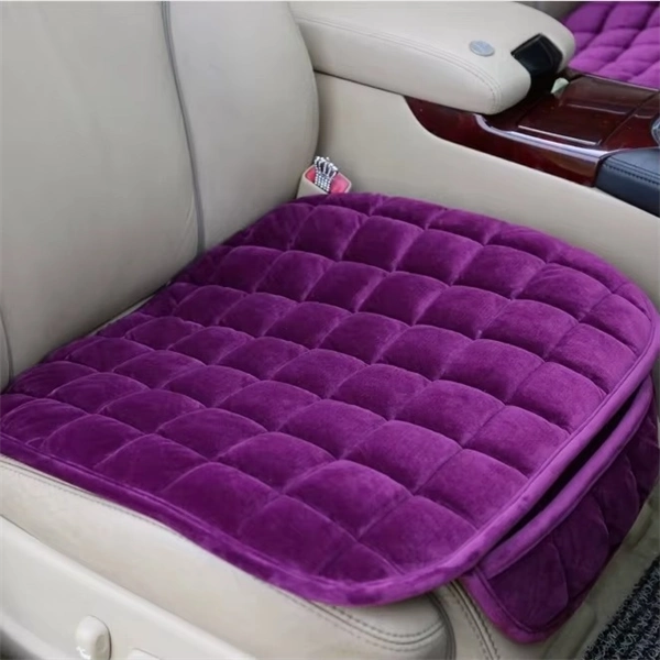 Quilted Plush Car Seat Cushion - Non-Slip Breathable Front Seat Cover Pad for Winter Warmth
