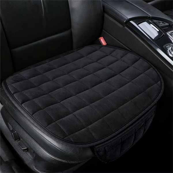 Quilted Plush Car Seat Cushion - Non-Slip Breathable Front Seat Cover Pad for Winter Warmth