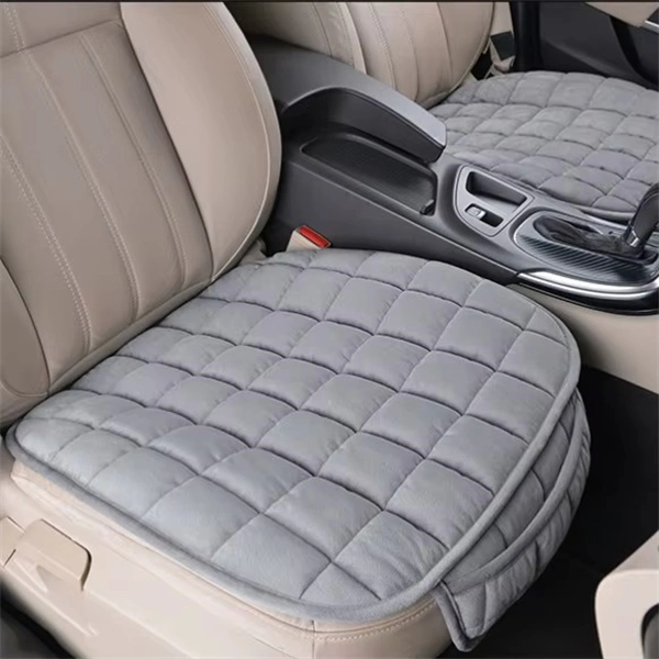 Quilted Plush Car Seat Cushion - Non-Slip Breathable Front Seat Cover Pad for Winter Warmth