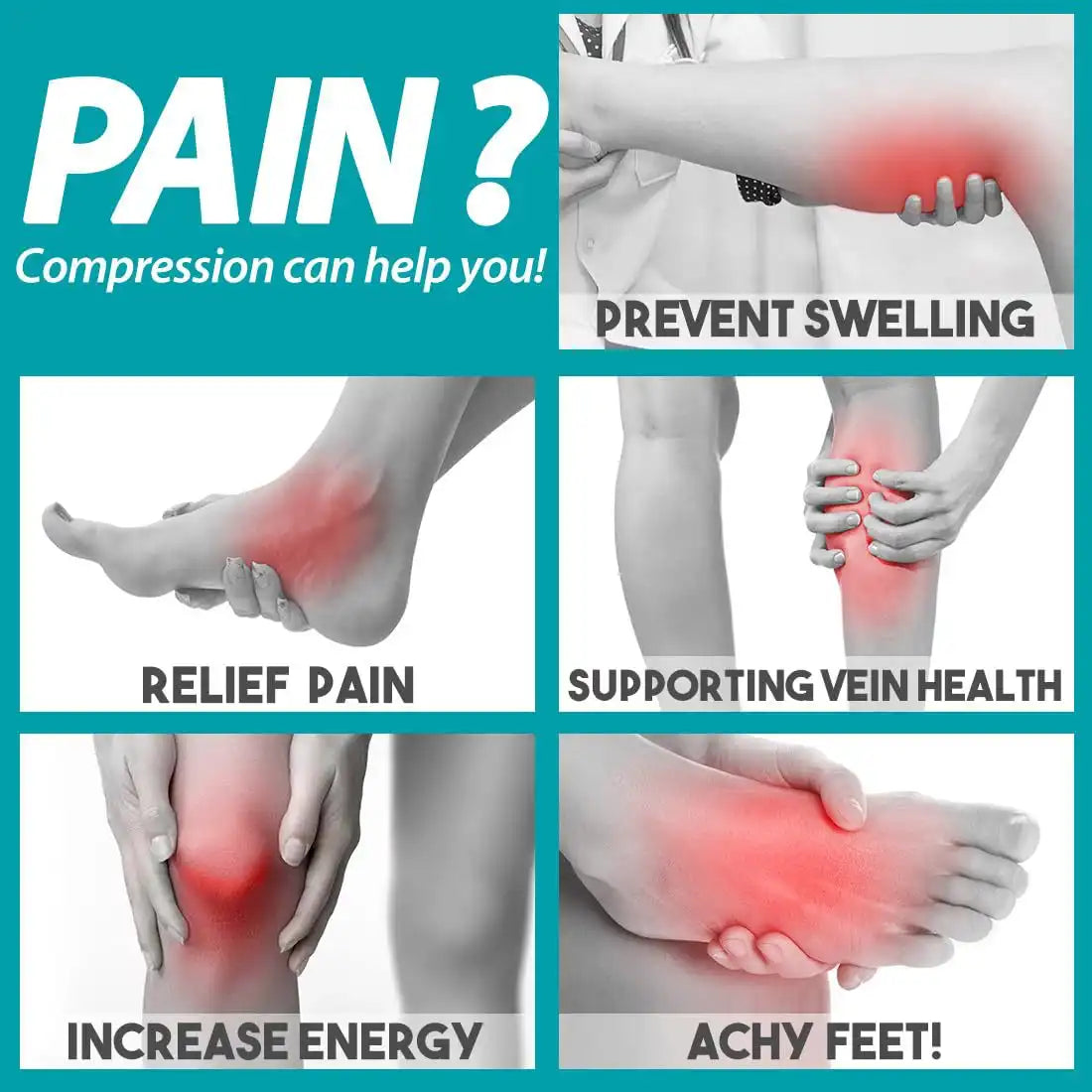 ROYALUCK 6-Pair Polka Dot Solid Compression Socks (15-20mmHg) - Firm Support Designed for Nurses, Runners, and Athletes