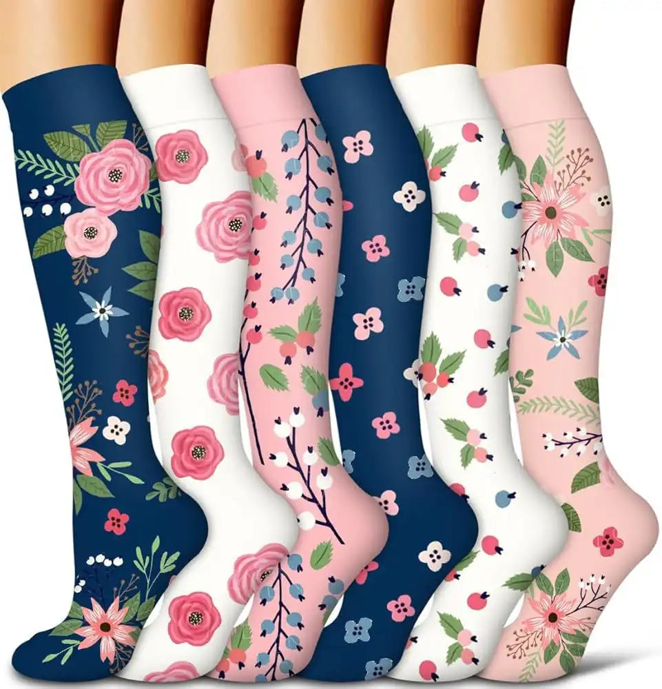 ROYALUCK 6 Pairs Compression Socks(15-20mmHg) for Women & Men - Support for Sports, Running & Nurses