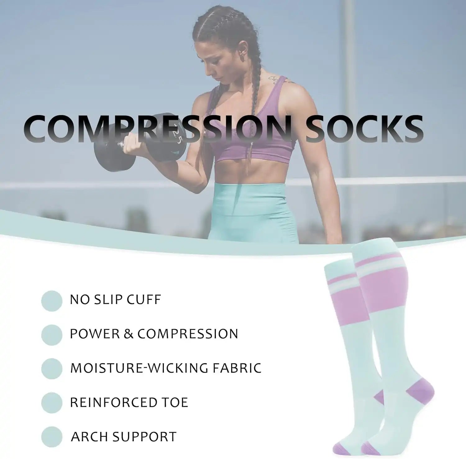 ROYALUCK Compression Socks 4-Pack - Graduated Support Socks for Women & Men - Perfect for Nurses, Running & Pregnancy