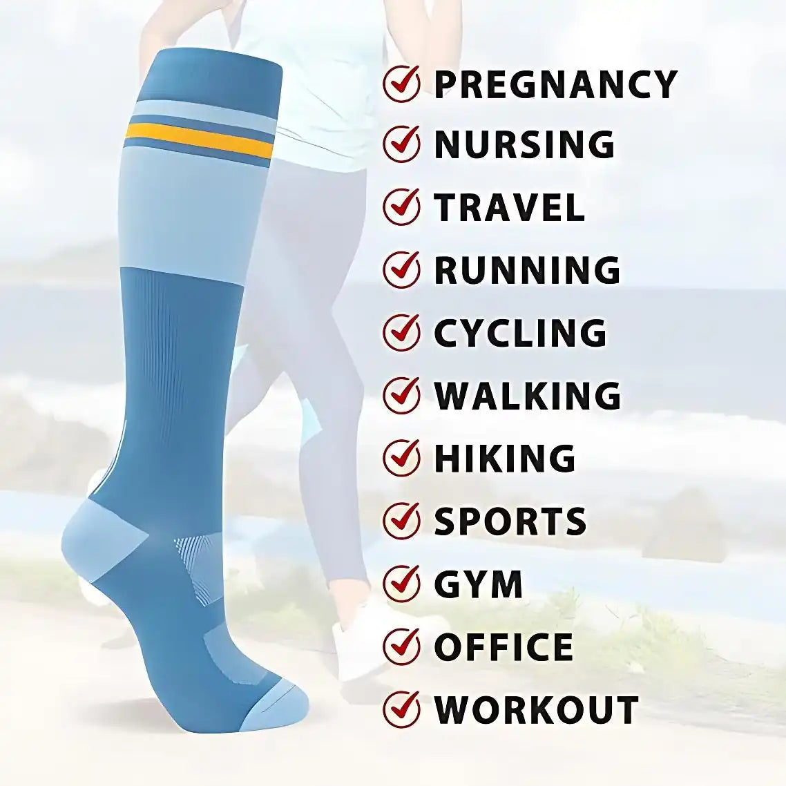 ROYALUCK Compression Socks 4-Pack - Graduated Support Socks for Women & Men - Perfect for Nurses, Running & Pregnancy