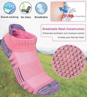 ROYALUCK 5 Pairs Breathable Ankle Socks Running Thin Socks