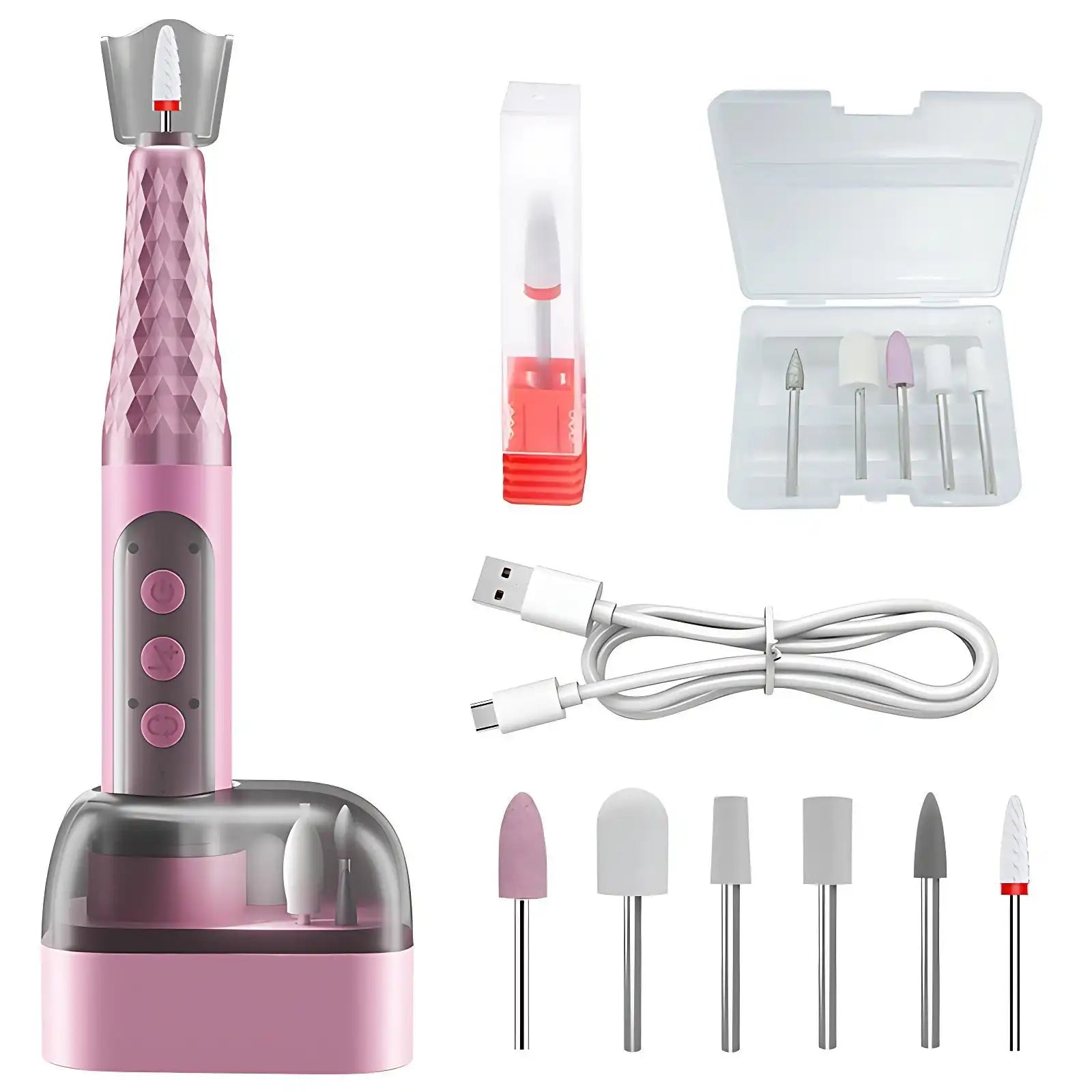 Salon-Grade 6-Speed Manicure Drill with Bits Kit