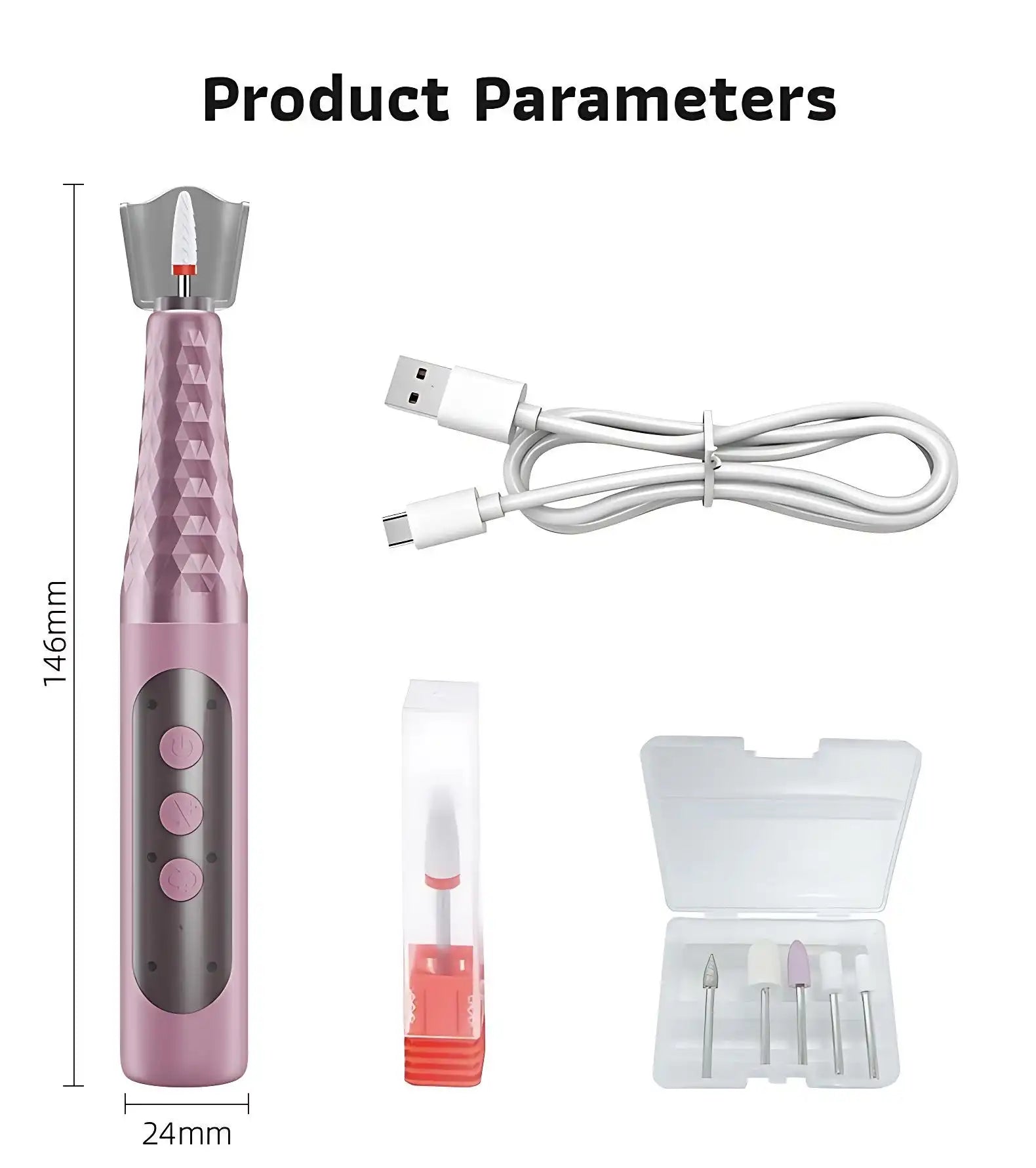 Salon-Grade 6-Speed Manicure Drill with Bits Kit