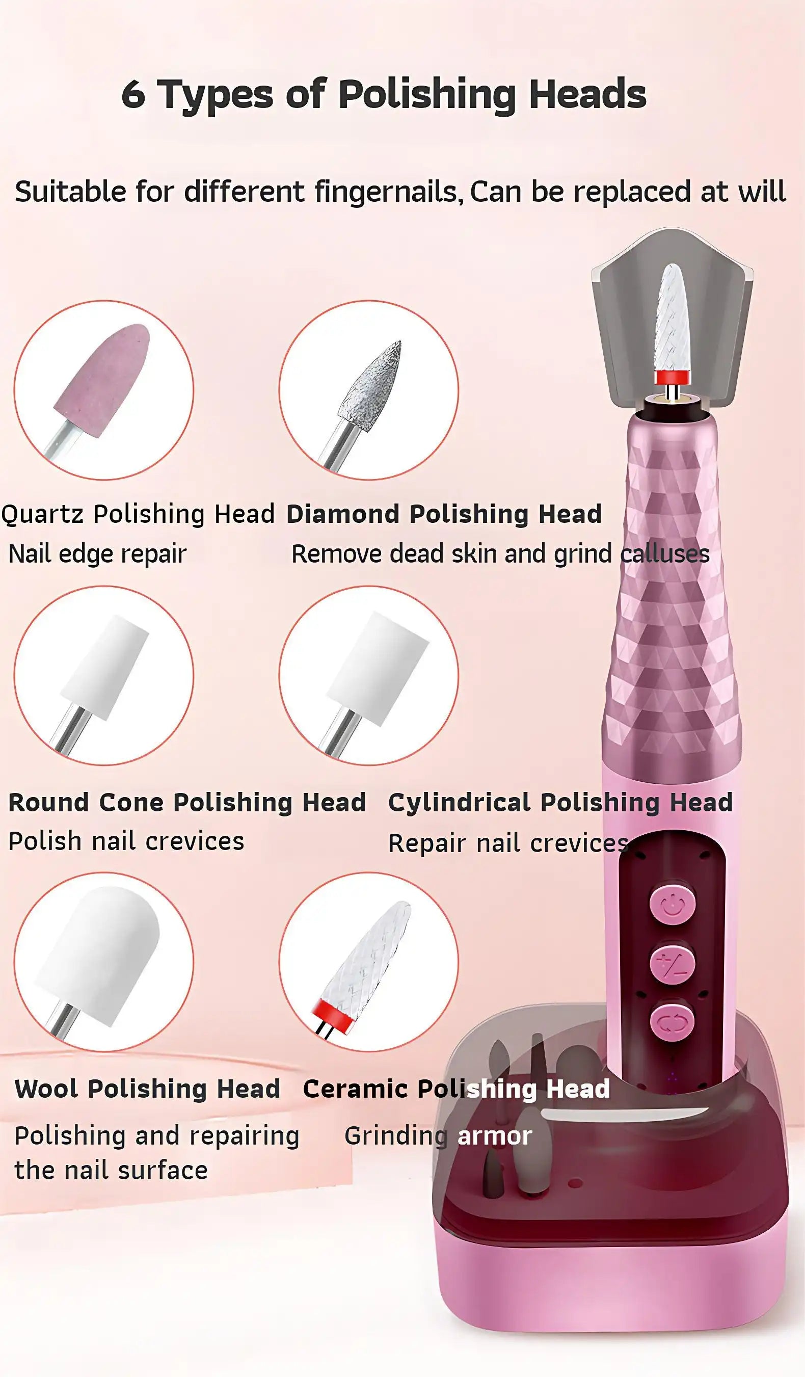 Salon-Grade 6-Speed Manicure Drill with Bits Kit