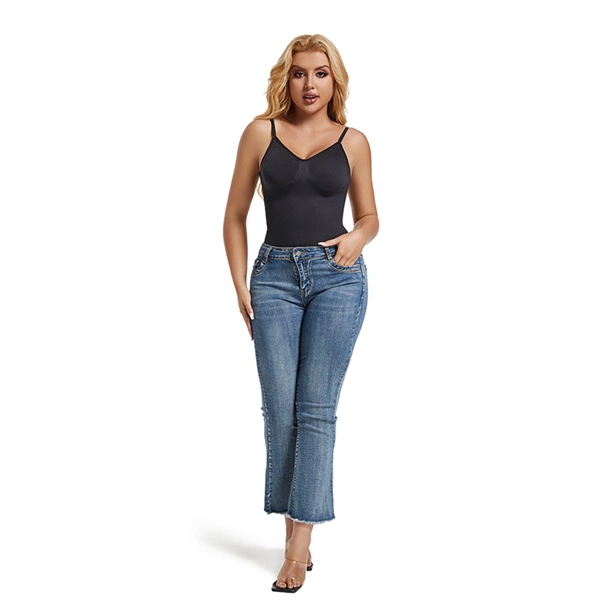 Seamless Backless Shaping Bodysuit – Tummy Control Waist Slimming One-Piece with Built-in Cami