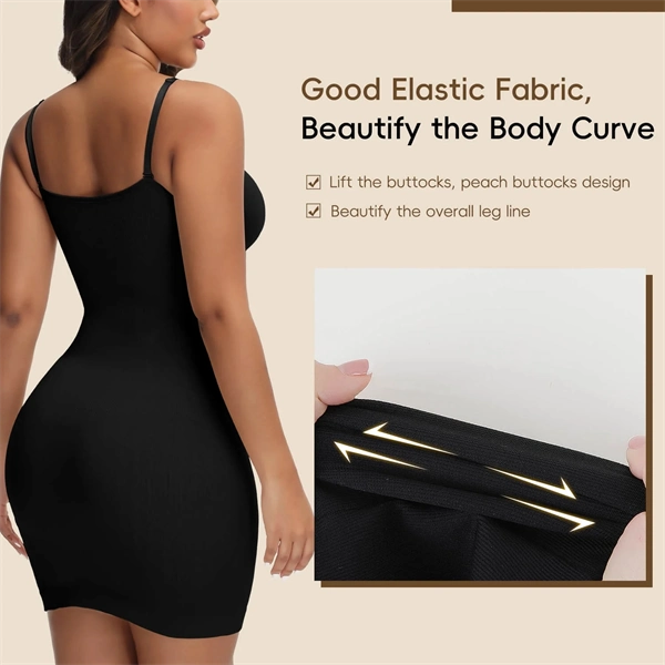 Seamless Body Shaping Dress – Slimming Tummy Control Mini Dress with Built-in Cami