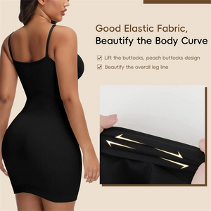 Seamless Body Shaping Dress – Slimming Tummy Control Mini Dress with Built-in Cami