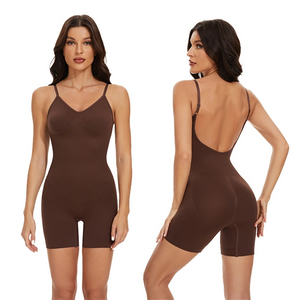 Seamless Postpartum Shaping Bodysuit – Tummy Control, Butt Lift & Backless Design for Yoga and Daily Wear