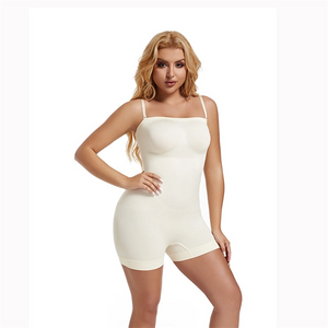 Seamless Sculpting Bodysuit for Women – Tummy Control Thong Shapewear with Square Neck Tank Top Design