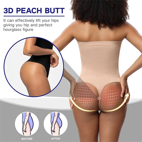 Seamless Sculpting Bodysuit for Women – Tummy Control Thong Shapewear with Square Neck Tank Top Design