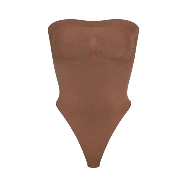 Seamless Sculpting Bodysuit for Women – Tummy Control Thong Shapewear with Square Neck Tank Top Design