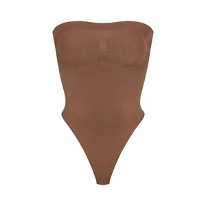 Seamless Sculpting Bodysuit for Women – Tummy Control Thong Shapewear with Square Neck Tank Top Design
