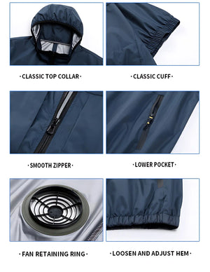 Smart Cooling Short Sleeve Shirt with Built-in Fan - Portable AC Wear for Outdoor Camping