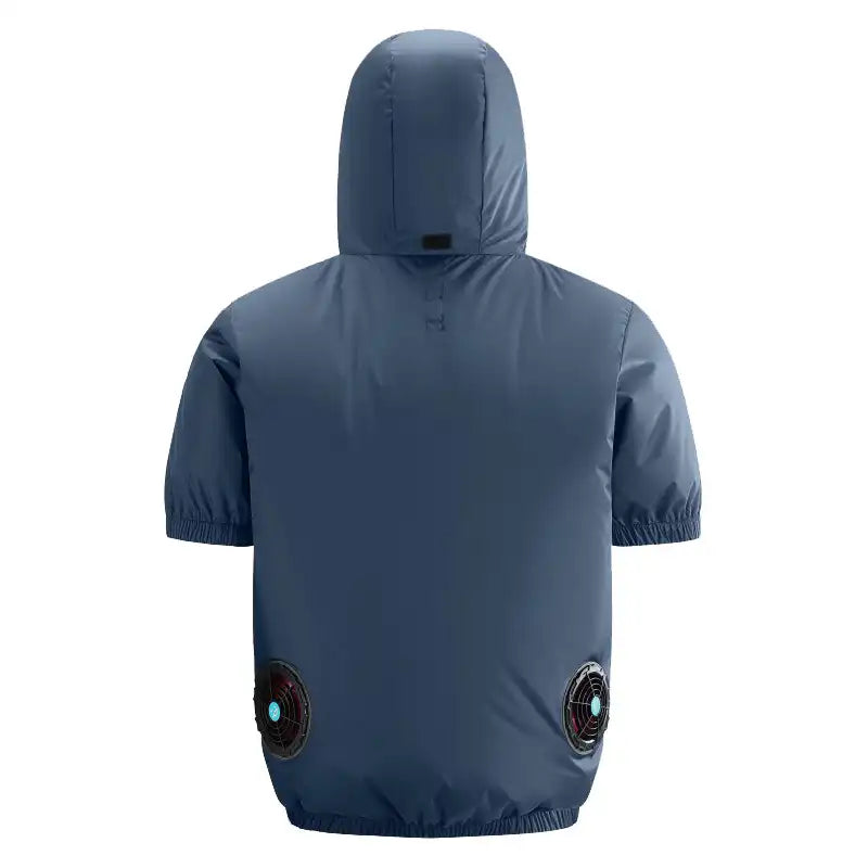 Smart Cooling Short Sleeve Shirt with Built-in Fan - Portable AC Wear for Outdoor Camping