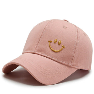 Smiley Face Embroidery Cotton Baseball Cap