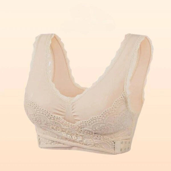 Soft Corset Bra Front Cross Side Buckle Lace Bras