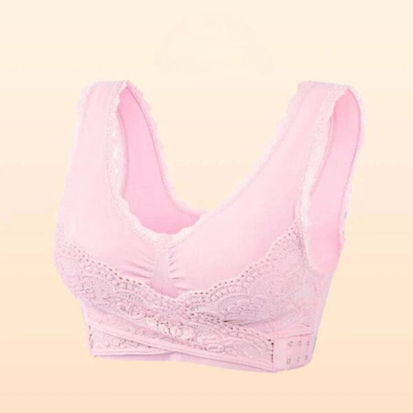 Soft Corset Bra Front Cross Side Buckle Lace Bras