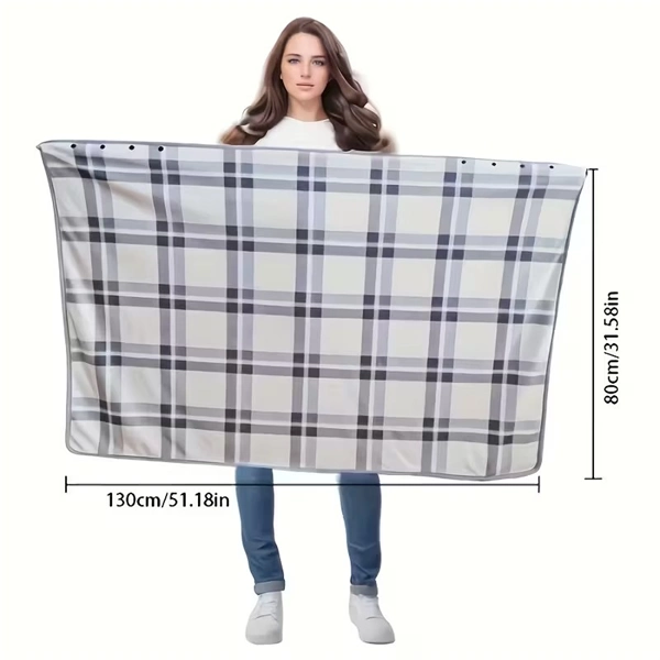 Soft Fleece Blanket with Button - Thick Warm Office & Dorm Nap Blanket, Cozy Cape Throw for Students