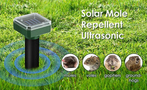 Solar-Powered Ultrasonic Animal Repeller – Outdoor Mole, Snake, Gopher, Groundhog, Bat, and Dog Repellent with Polysilicon Solar Panel