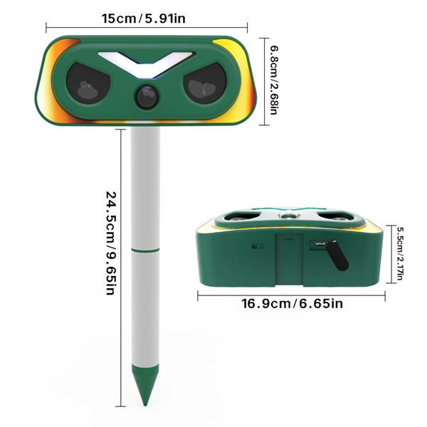 Solar-Powered Ultrasonic Bird Repeller Mice Repellent
