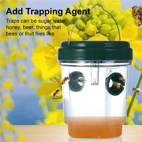 Solar-Powered Wasp & Bee Trap Light – Waterproof, Non-Toxic, Reusable Hanging Hornet Trap for Outdoor Garden Protection