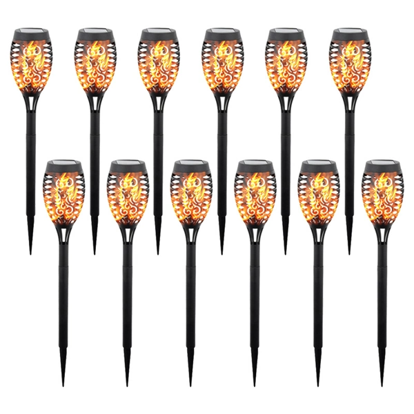 Solar LED Flame Lamp Outdoor Fire LED Lights Lawn Flame Flickering Torch Light