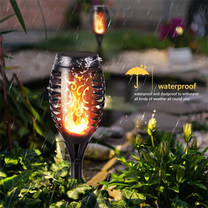 Solar LED Flame Lamp Outdoor Fire LED Lights Lawn Flame Flickering Torch Light