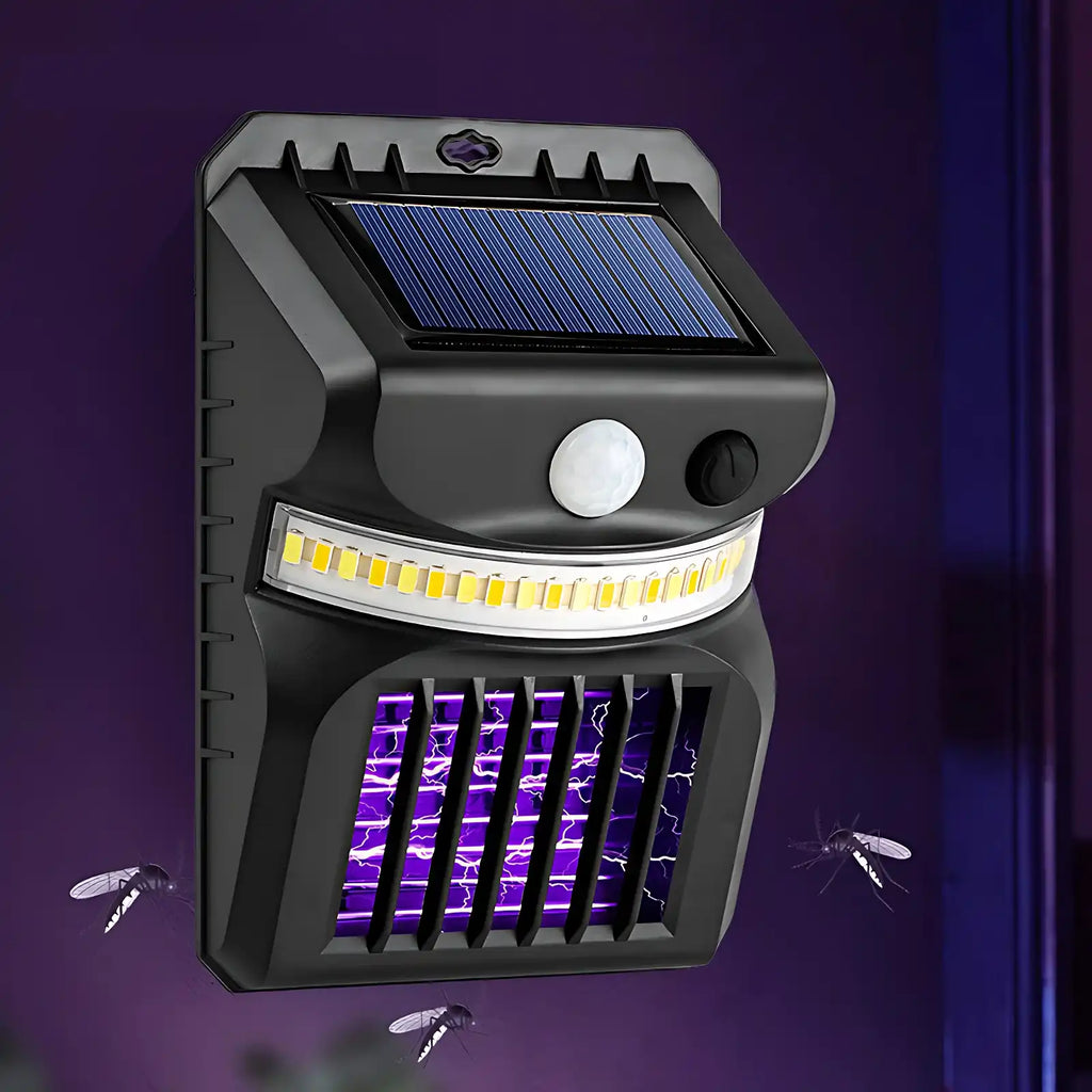 Solar Mosquito Zapper with Motion Sensor and 3-Color Garden Light