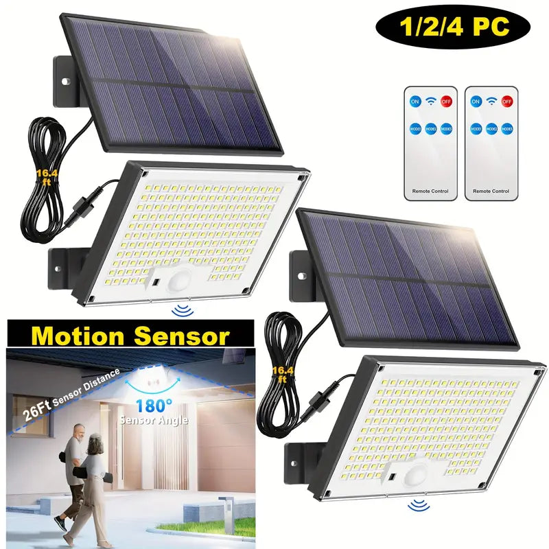 Solar Motion Sensor Wall Light - 234 LED, IP65 Waterproof