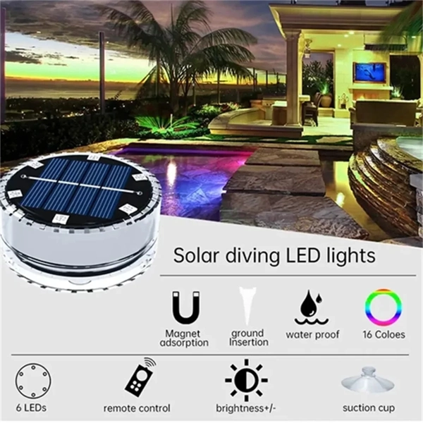 Solar Pool Lights - Color Changing LED Underwater Lights for Pools & Ponds