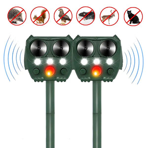 Solar Ultrasonic Animal & Pet Repeller Motion Sensor Repels Birds, Snakes, Raccoons, Skunks, Deer, Cats, Dogs, Rats