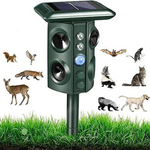 Solar Ultrasonic Pest Repeller with Four Speakers - Repels Mice, Dogs, Bats, Birds and Rodents