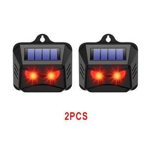 Solar Nocturnal Animal Repeller - With Red LED Light - For Skunk, Deer, Coyote, Fox, Raccoon, Cat, Garden, Yard, Farm Chicken Coop
