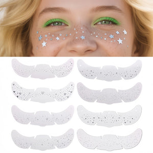 Sparkle Gold & Silver Freckle Tattoos - Waterproof Face Stickers 8PCS
