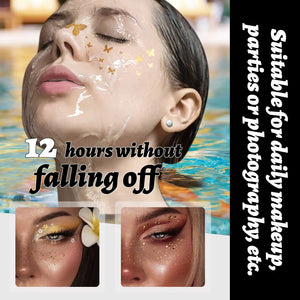 Sparkle Gold & Silver Freckle Tattoos - Waterproof Face Stickers 8PCS