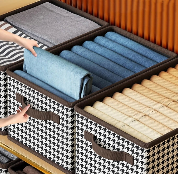 3PCS Multi - Functional Large Capacity Storage Foldable Clothes Pants Organizer Closet Clothing Organizer Box