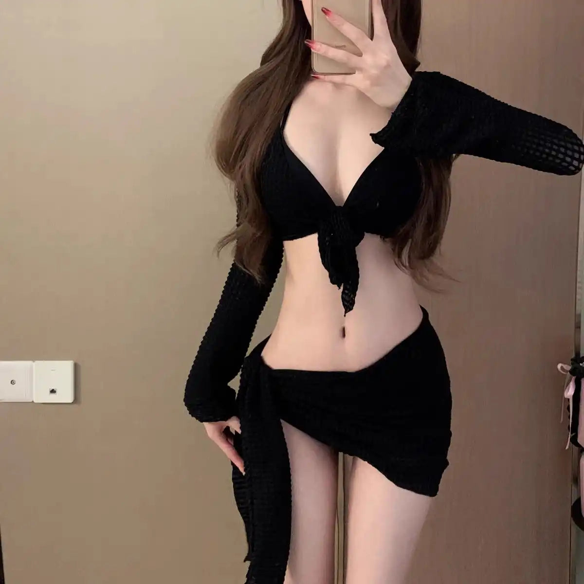 Summer Hot Girls Beach Bikini Tandem 4-Piece Cover Up