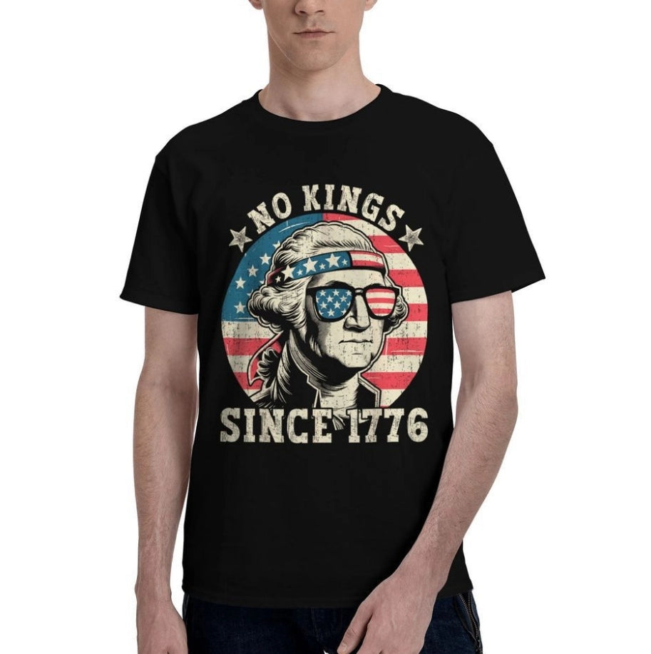 Summer Men's Short Sleeve T-Shirt No Kings IN America Since 1776 T-Shirt