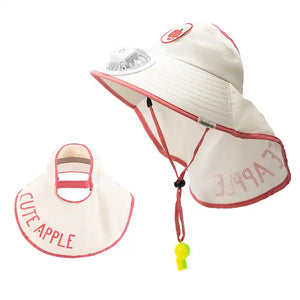 UPF 50+ Kids' Cartoon Sun Hat with Cape(Ages 2-12)
