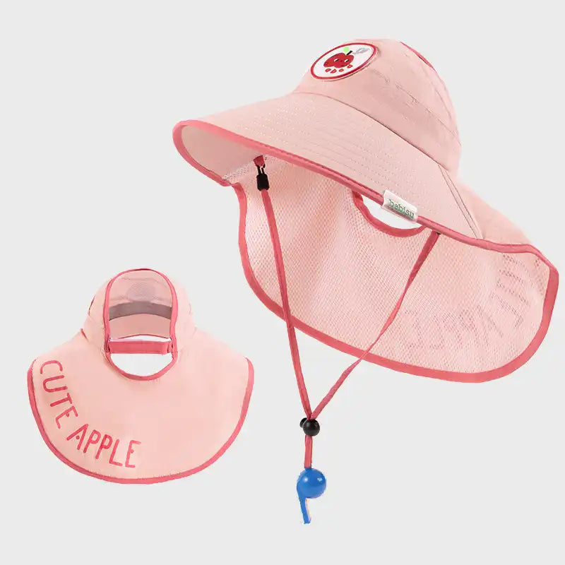 UPF 50+ Kids' Cartoon Sun Hat with Cape(Ages 2-12)