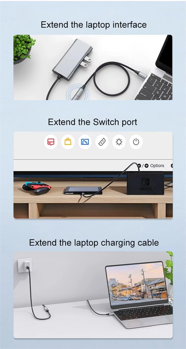 USB-C 3.1 Extension Cable – Male to Female Charging & Data Transfer Cord
