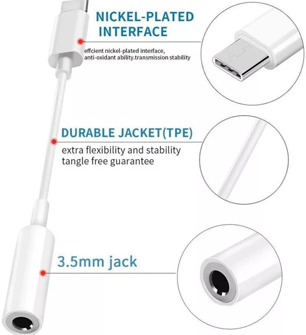 USB-C to 3.5mm Audio Adapter – Type C to Headphone Jack