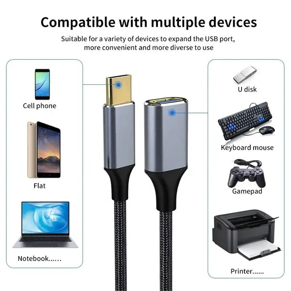 USB-C to USB 3.0 OTG Adapter Cable – Male to Female Extension Cord for Laptop, Keyboard, Mouse & Car