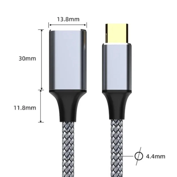 USB-C to USB 3.0 OTG Adapter Cable – Male to Female Extension Cord for Laptop, Keyboard, Mouse & Car
