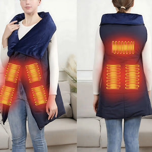 USB-Powered Heated Wearable Blanket Shawl - 3 Heat Settings, Portable & Machine Washable